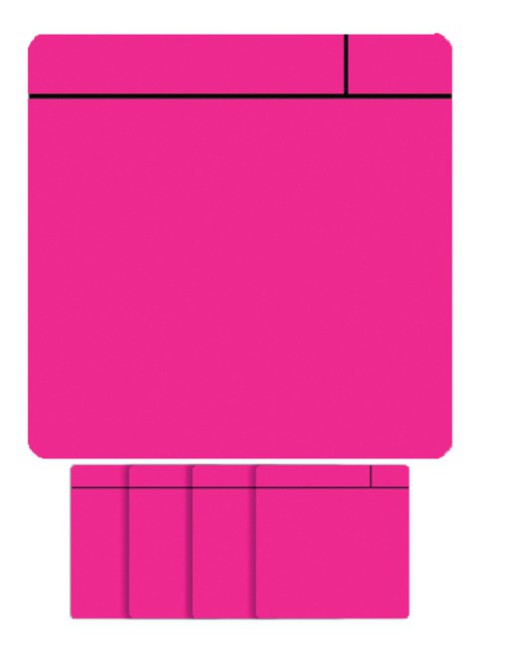Magneet scrum 75x75mm roze