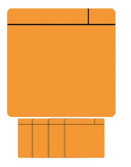 Magneet scrum 75x75mm oranje