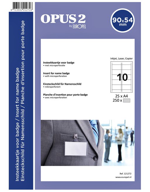 Badgekaart Opus 2 54x90mm...