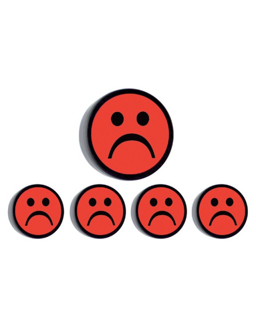 Magneet smiley 35mm rood