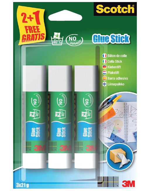 Lijmstift Scotch 21gr 2+1...