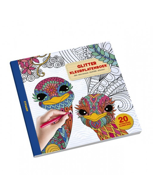 Kleurboek glitter animals