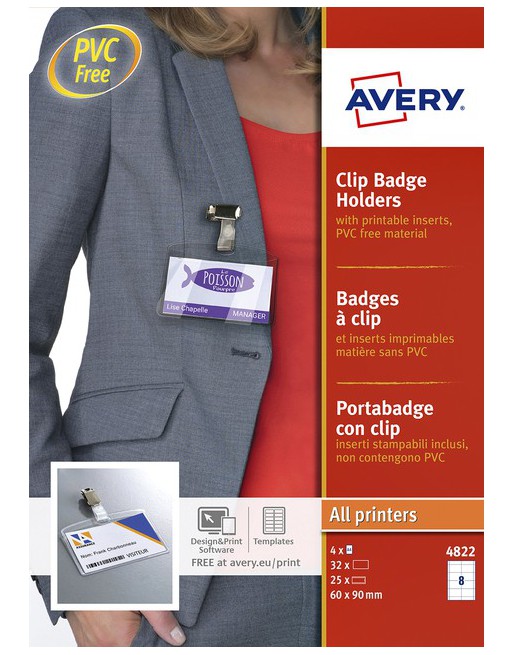 Badge Avery met clip 4822...