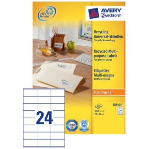 Recycled etiketten voor printers